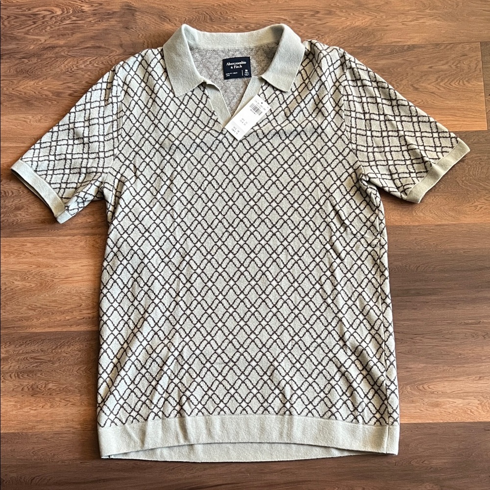 Abercrombie & Fitch Diamond Pattern Polo in Green